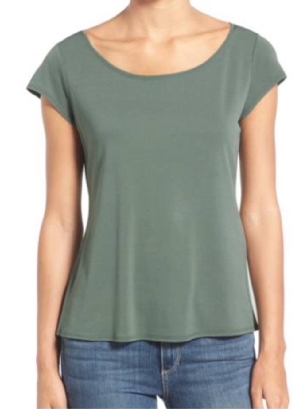 Eileen Fisher Women’s Sage Silk Blouse Cap Sleeve
Tee Medium Orig $140